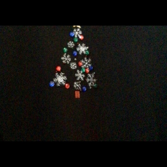 Christmas long sleeve tee with rhinestones tree - Picture 2 of 14
